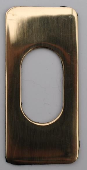 polished brass self adhesive oval slot escutcheon ENOPBSA